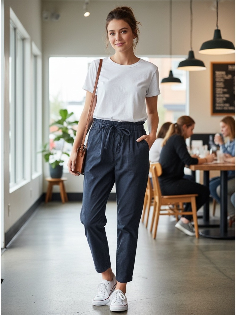 LOFT Paperbag Cropped Pants